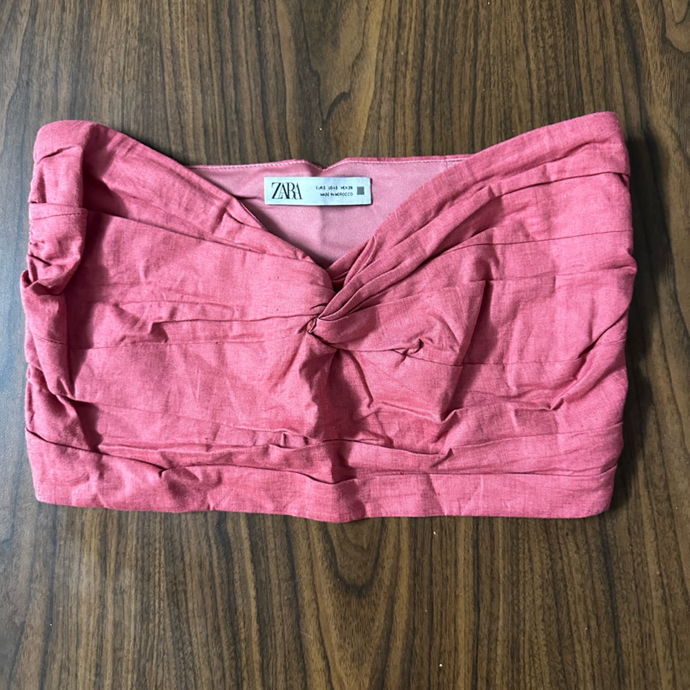 Zara strapless pink/red top